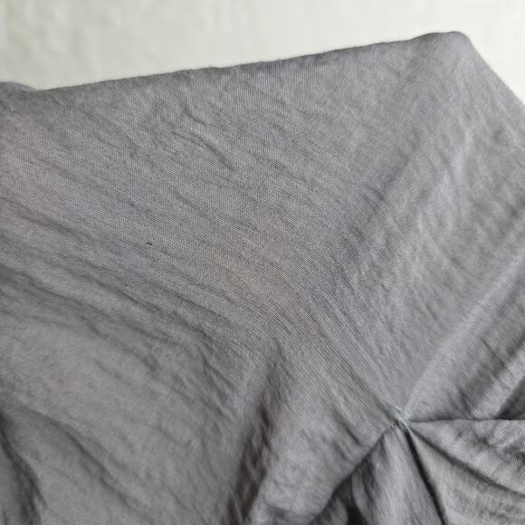 Cut Loose crosshatch L/XL Gray Super Wide Legs Relaxing Jumpsuit Seashell Button - Picture 16 of 16